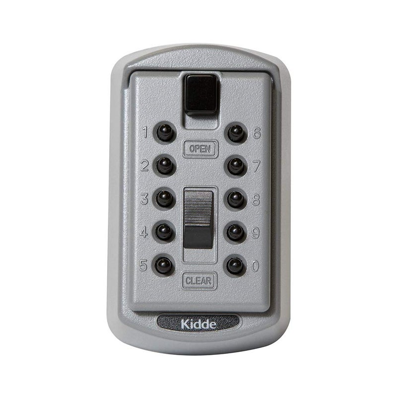 Kidde AccessPoint 001170 KeySafe Original Slimline Push Button Combination Permanent Key Lock Box, 2-Key, Titanium Gray - Image 1
